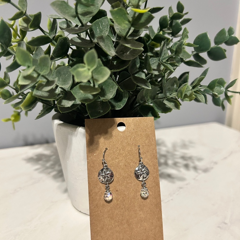 Elegant Silver Dollar Swarovski Earrings - Picture 3 of 3